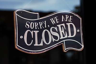 Sign saying Sorry, we are closed